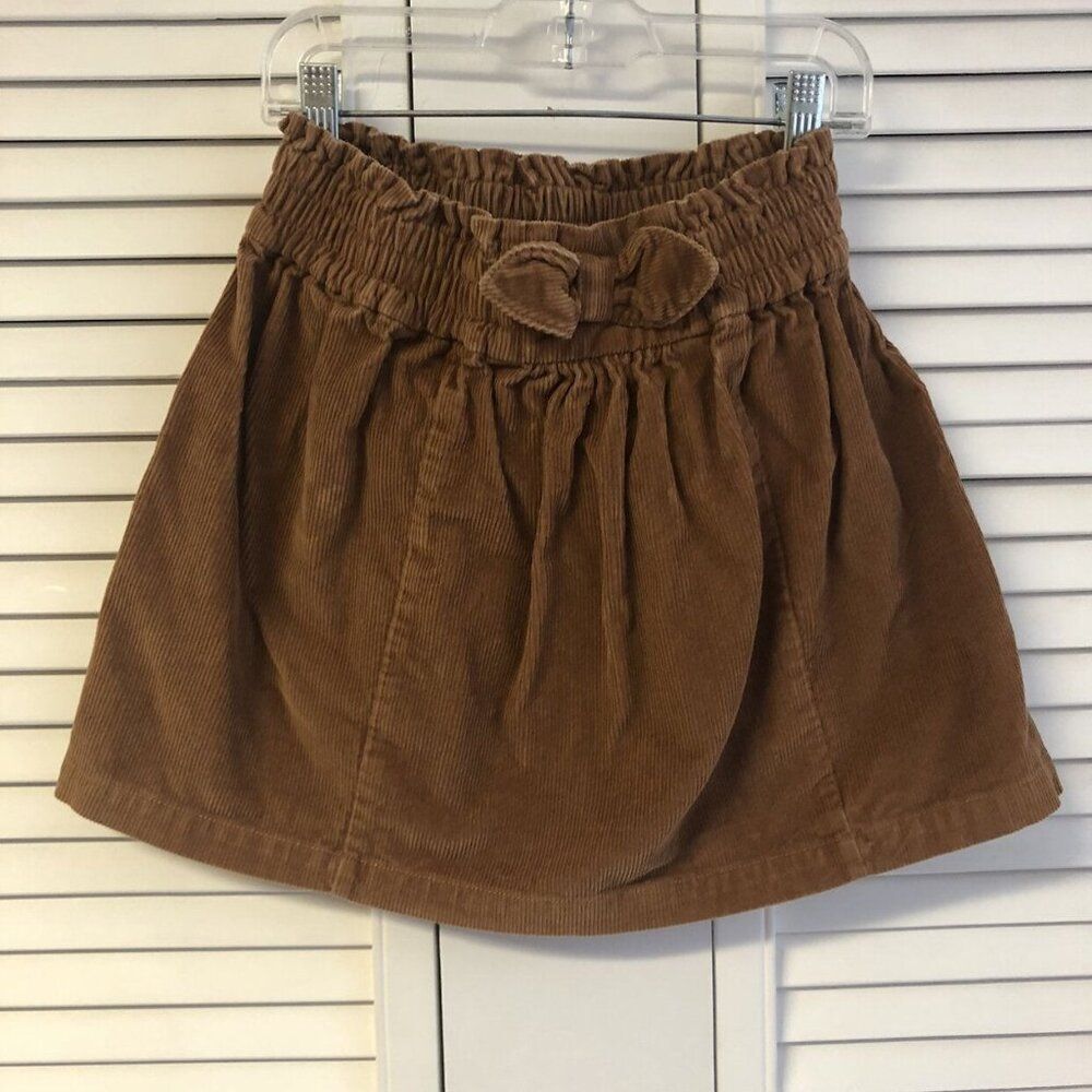 Hanna Andersson size 130 8 brown corduroy Skirt with bow at waist